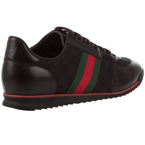 mens gucci trainers black|men's gucci trainers sale uk.